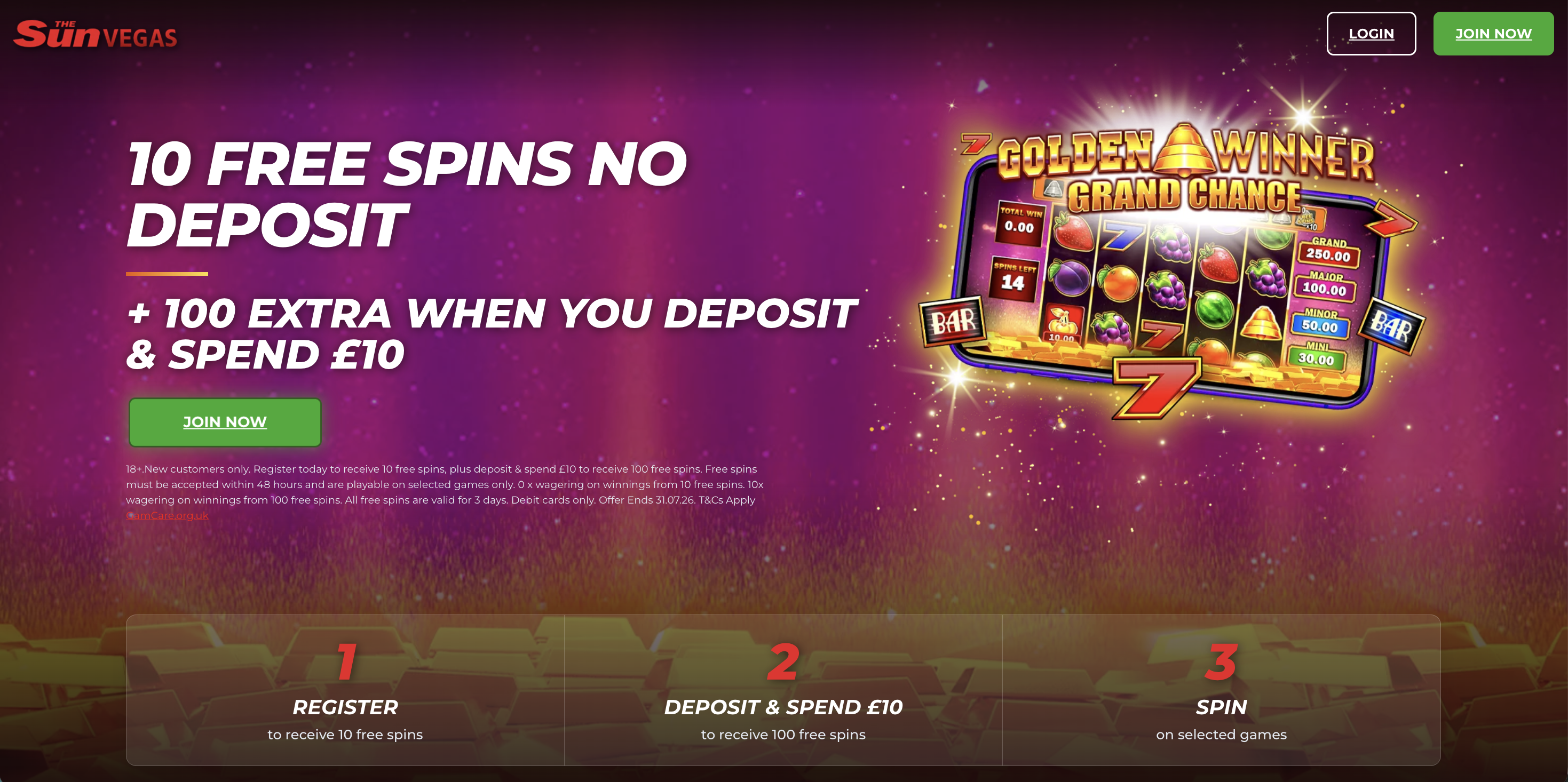 Sun V £10 offer